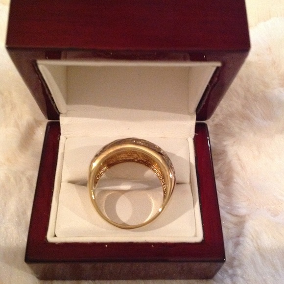 Gold etched 925 band ring - Picture 5 of 7